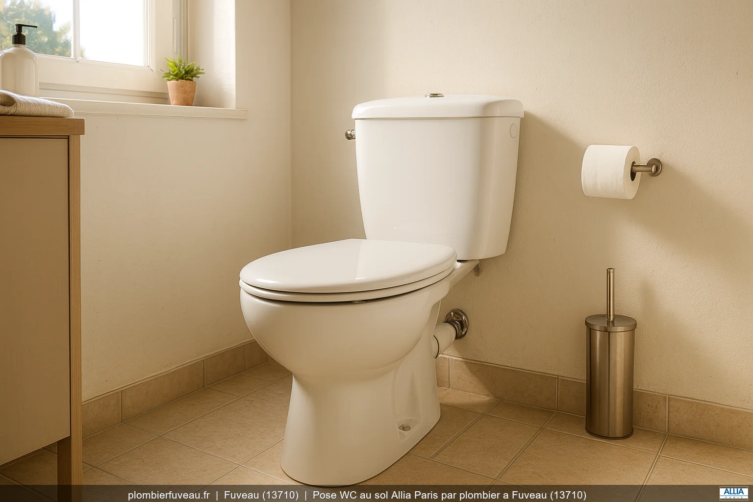 Pose WC au sol Allia Paris par plombier a Fuveau (13710)