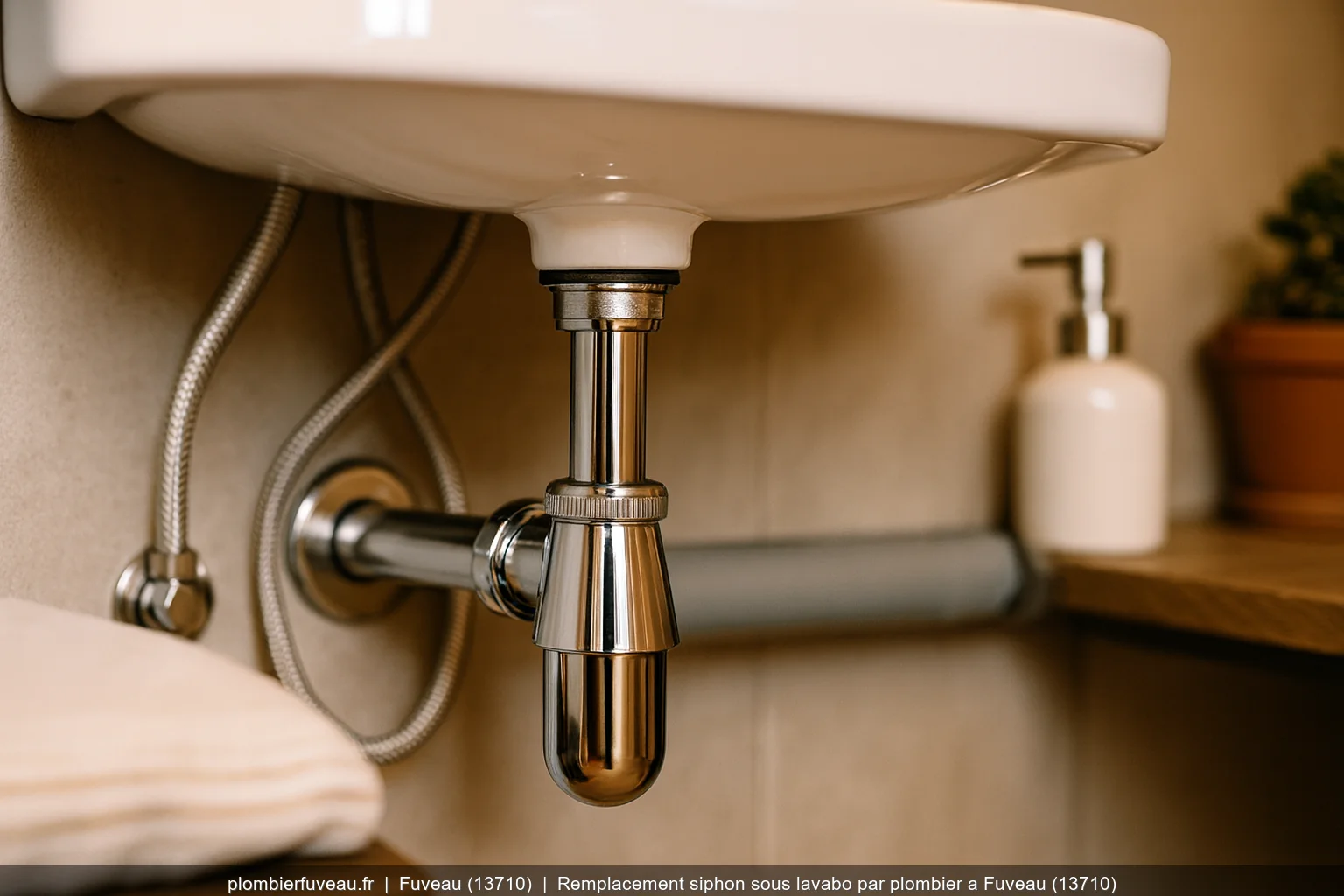 Remplacement siphon sous lavabo par plombier a Fuveau (13710)